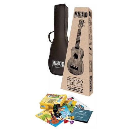 mahalo soprano ukuleles mahalo mj1tbrk java series soprano ukulele essentials pack- transparent brown