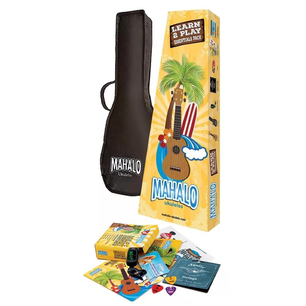mahalo soprano ukuleles mahalo rainbow series learn 2 play soprano ukulele pack   #color_blue