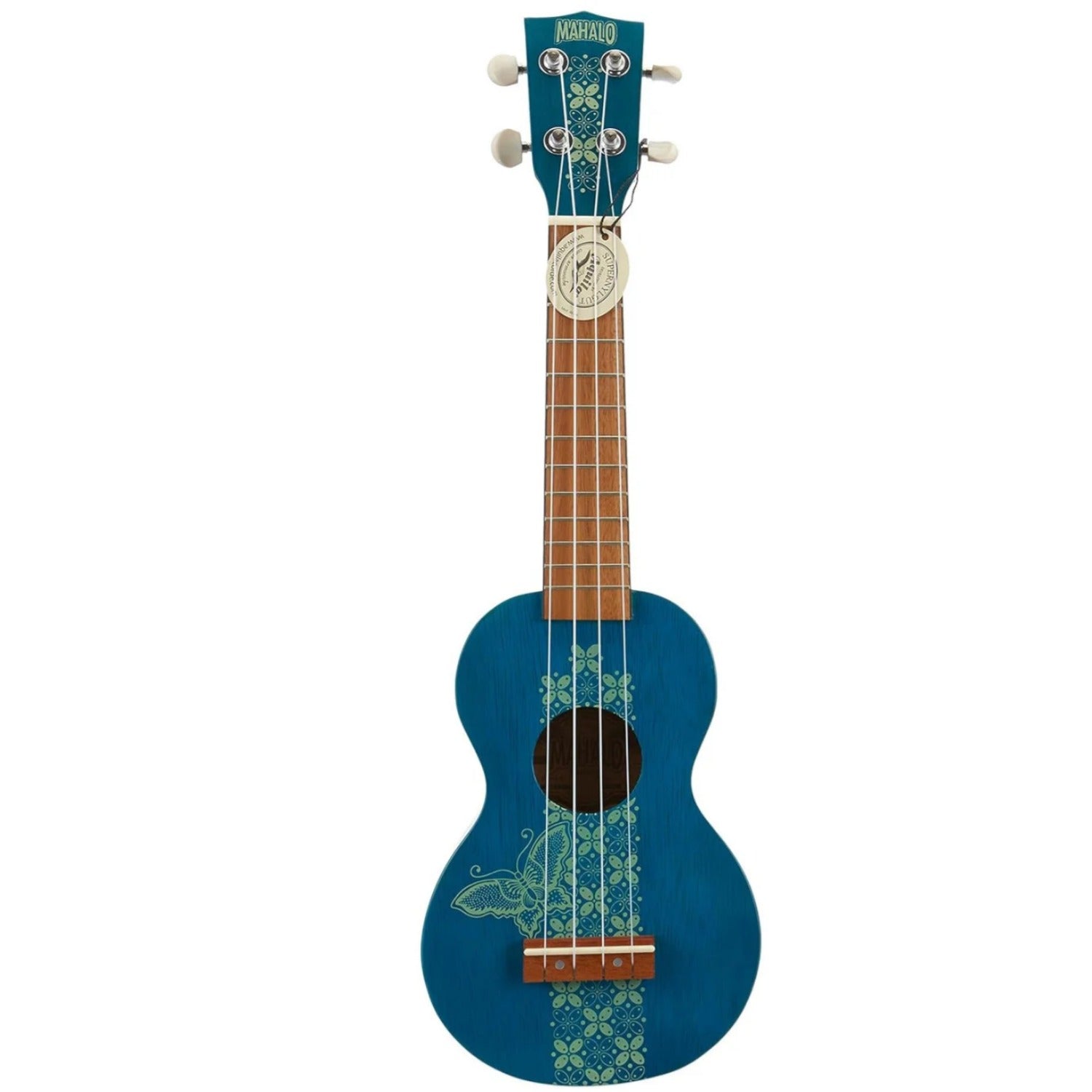 Mahalo Soprano Ukuleles Trans Blue Mahalo MK1BA Kahiko Plus Soprano Ukulele with Gigbag #color_trans-blue