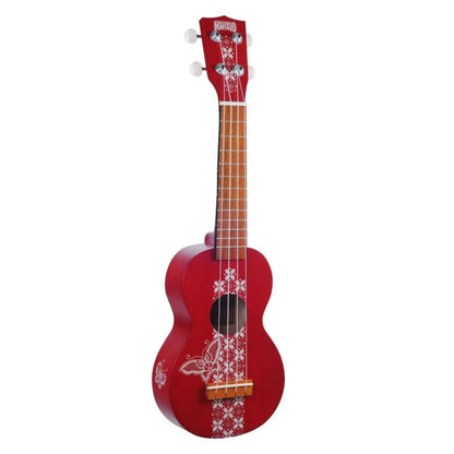 Mahalo Soprano Ukuleles Trans Red Mahalo MK1BA Kahiko Plus Soprano Ukulele with Gigbag 