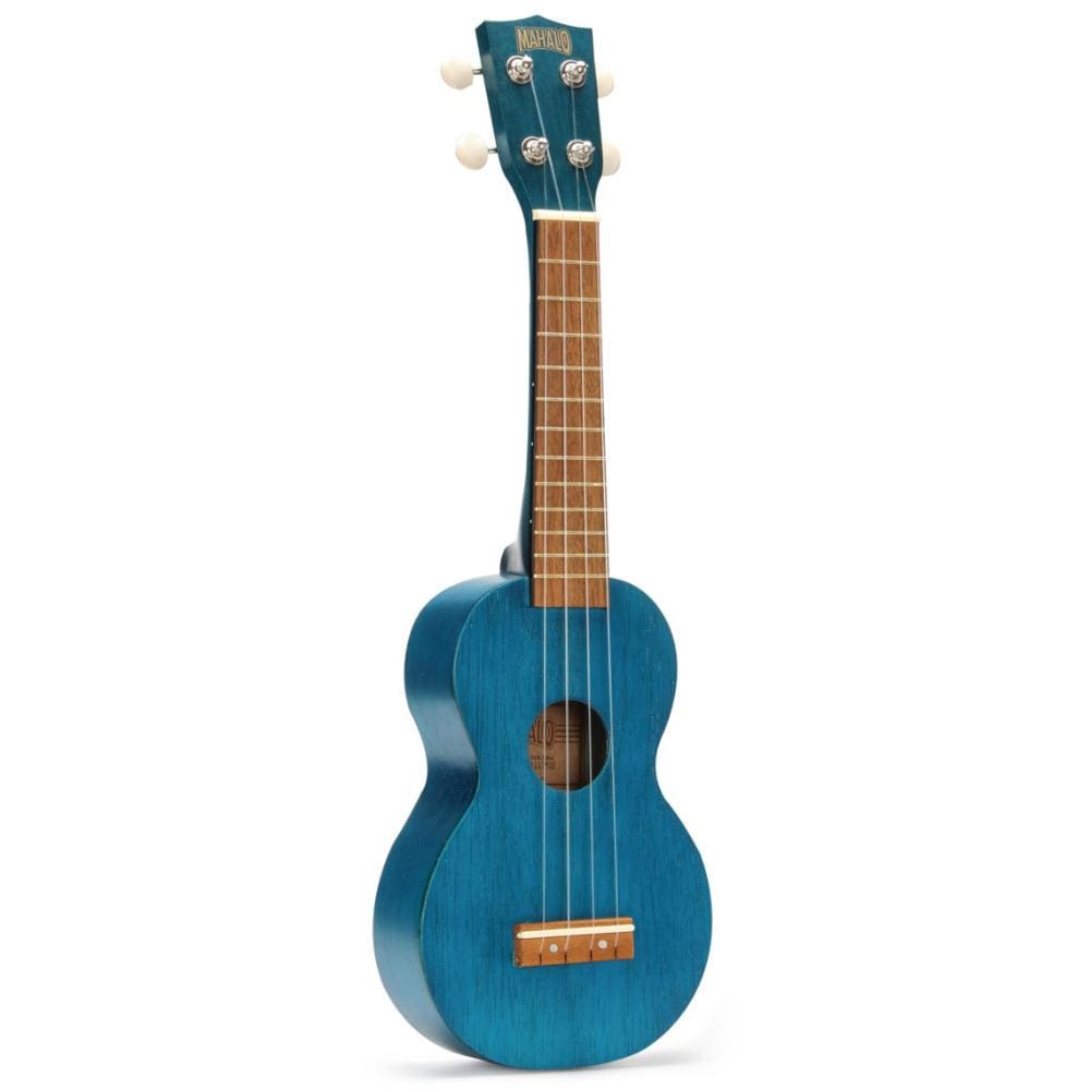 Mahalo Soprano Ukuleles Transparent Blue Mahalo MK1 Kahiko Series Soprano Ukulele With Bag