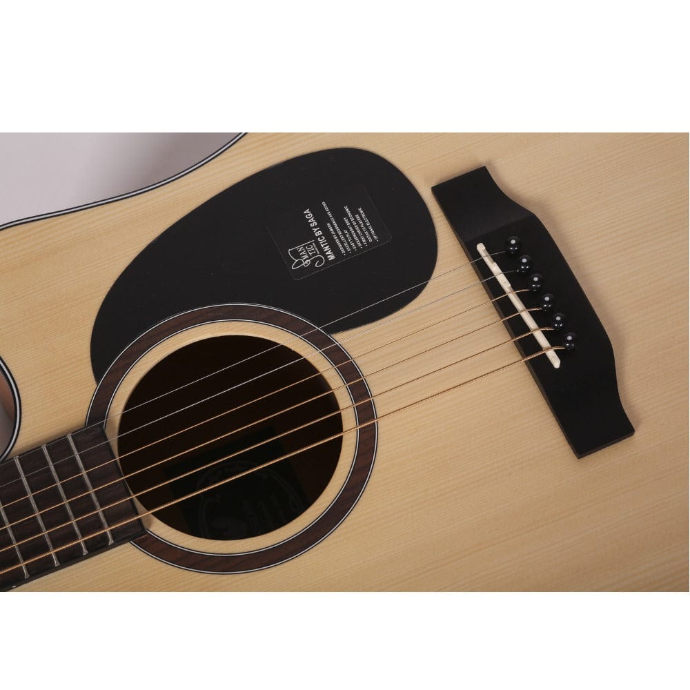 mantic acoustic guitars natural mantic ag-1c dreadnought 6 string acoustic guitar     