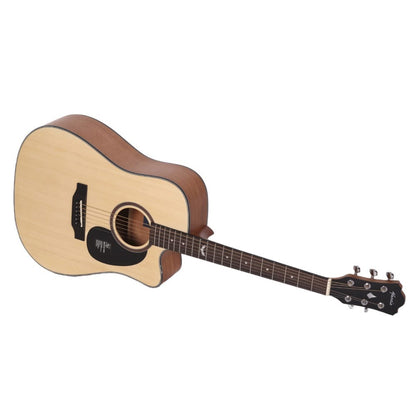 mantic acoustic guitars natural mantic ag-1c dreadnought 6 string acoustic guitar     