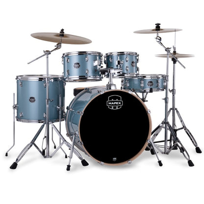 Mapex Acoustic Drum Kits Aqua Blue Sparkle Mapex Venus 5 Piece Acoustic Drum Set with Hardware & Throne 