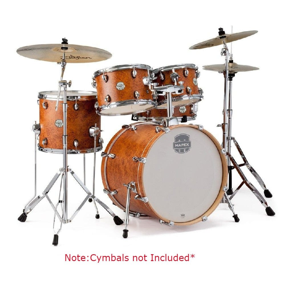 mapex acoustic drum kits camphor wood grain / chrome mapex st5045f storm 5-piece fusion drum set with hardware   #color_camphor-wood-grain,hardware_chrome