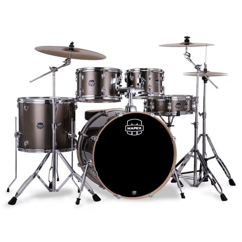 Mapex Acoustic Drum Kits Copper Metallic Mapex Venus 5 Piece Acoustic Drum Set with Hardware & Throne