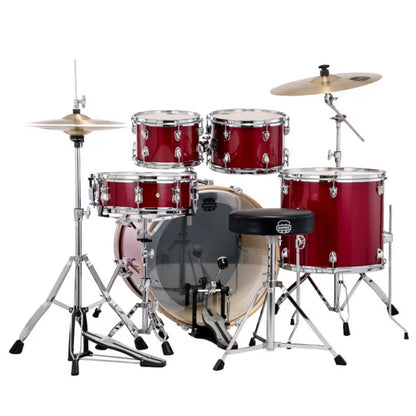 Mapex Acoustic Drum Kits Crimson Red Sparkle Mapex Venus 5Piece Jazz Acoustic Drum Set with Hardware & Throne 