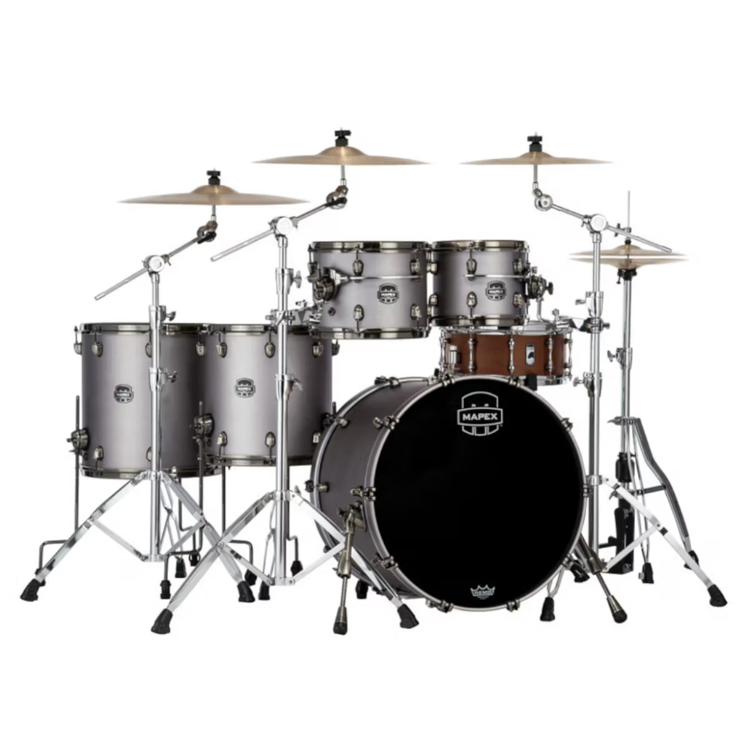 Mapex Acoustic Drum Kits Gun Metal Grey Mapex Saturn Evolution 5 Piece Shell Pack Acoustic Drum Kit