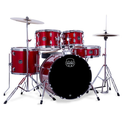 Mapex Acoustic Drum Kits Infra Red Mapex CM5044FTC Jazz Comet 5 Piece Acoustic Drum Set with Hardware Throne & Cymbals 