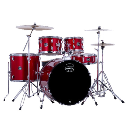 Mapex Acoustic Drum Kits Infra Red Mapex Comet 5 Piece Hybrid Acoustic Drum Set with Hardware Throne & Cymbals 