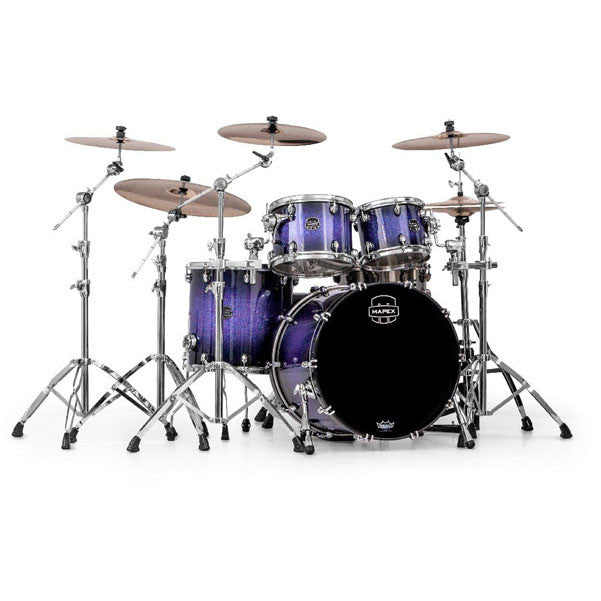 mapex acoustic drum kits mapex snm529xph acoustic drum set (without snare) - 4pc rock, red & blue hybrid sparkle