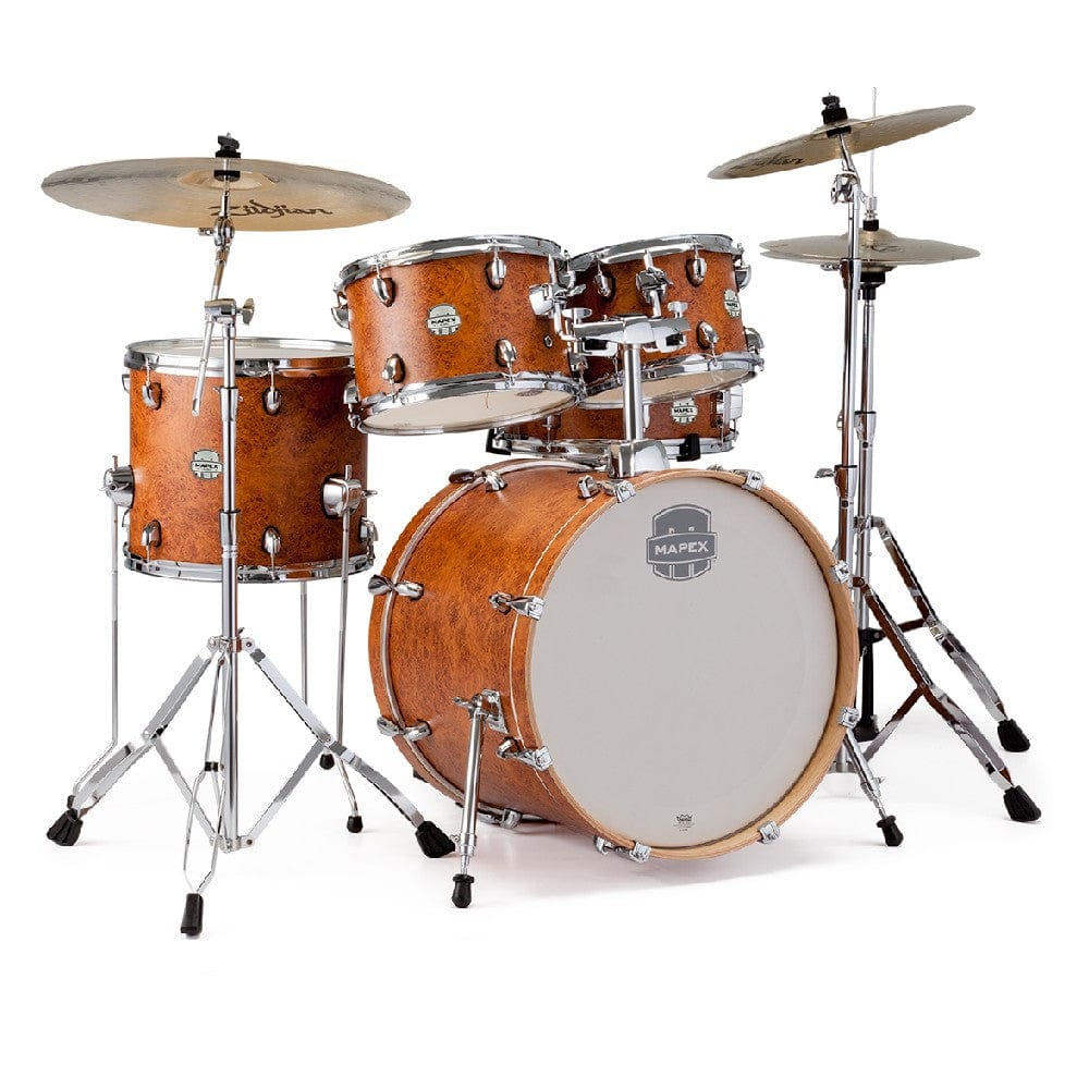 mapex acoustic drum kits mapex st5045f storm 5-piece fusion drum set with hardware   #color_camphor-wood-grain,hardware_chrome