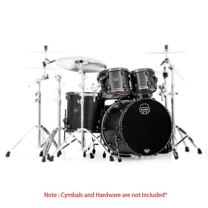 mapex acoustic drum kits mapex sv529x-b-kbf saturn v mh 4-piece shell pack drum kit - satin black maple burl
