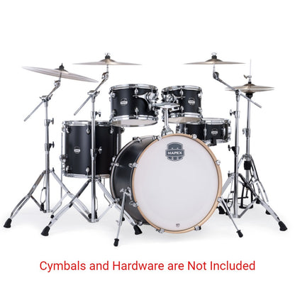 Mapex Acoustic Drum Kits Matte Black Mapex MM529SF Mars Maple Series 5 Piece Hybrid Shell Pack Acoustic Drum Set