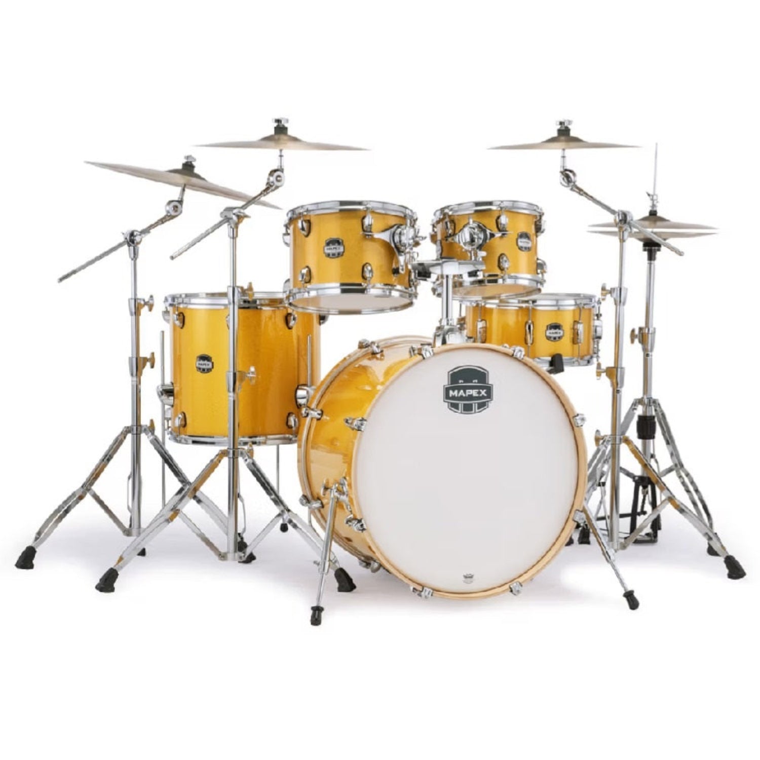 Mapex Acoustic Drum Kits Sunflower Sparkle Mapex MA529SF Mars Birch 5 Piece Rock Shell Pack