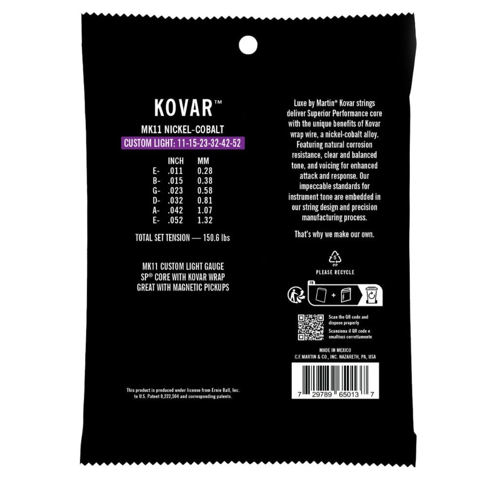 martin acoustic guitar strings martin luxe kovar acoustic guitar strings    #gauage_custom-light---11-52