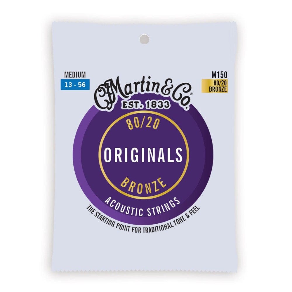 martin acoustic guitar strings martin m150 80/20 bronze medium guitar string - .13-.56