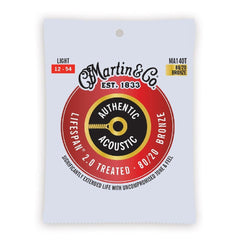 Martin Acoustic Guitar Strings Martin MA140T 2.0 80/20 Bronze Authentic Lifespan Acoustic Guitar String - Light 12-54
