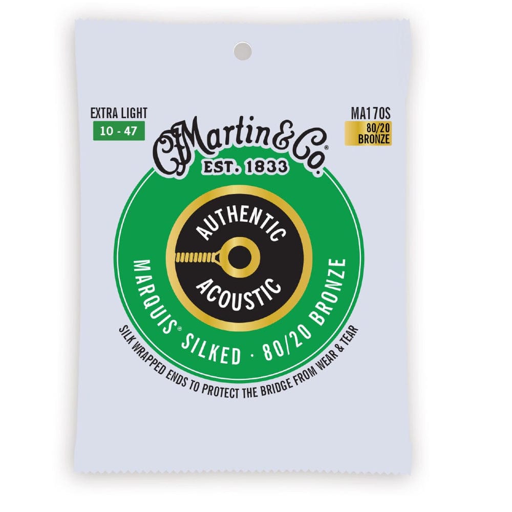 martin acoustic guitar strings martin ma170s marquis silked 80/20 bronze authentic acoustic guitar strings extra light 10-47