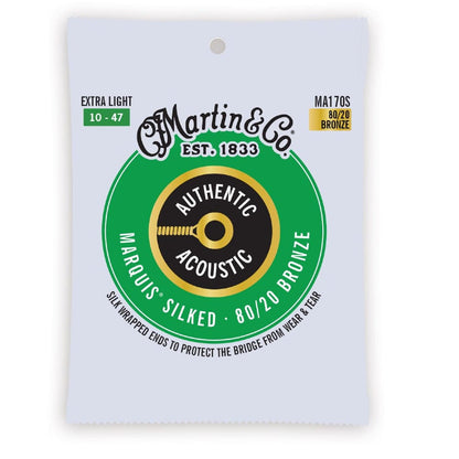 martin acoustic guitar strings martin ma170s marquis silked 80/20 bronze authentic acoustic guitar strings extra light 10-47