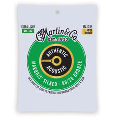 Martin Acoustic Guitar Strings Martin MA170S Marquis Silked 80/20 Bronze Authentic Acoustic Guitar Strings Extra Light 10-47