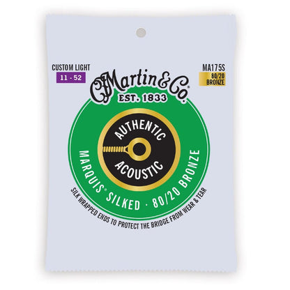 martin acoustic guitar strings martin ma175s marquis silked 80/20 bronze authentic acoustic guitar strings custom light 11-52