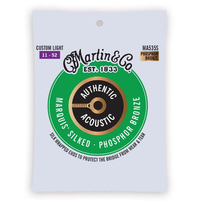 martin acoustic guitar strings martin ma535s phosphor bronze authentic acoustic guitar strings - custom light - 11-52