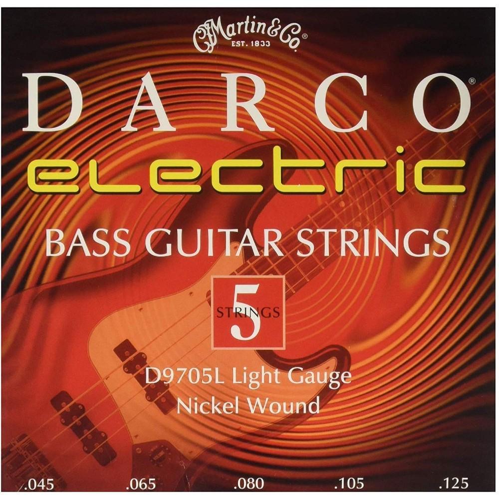 martin bass guitar strings martin d9705l-1pk darco nickel plated bass guitar strings, light.045-.125, bx/6, 1 pack