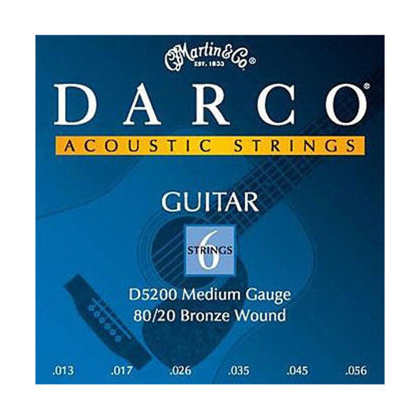Martin Guitars Acoustic Guitar Strings Martin D5200 Acoustic Guitar Strings, Medium Darco