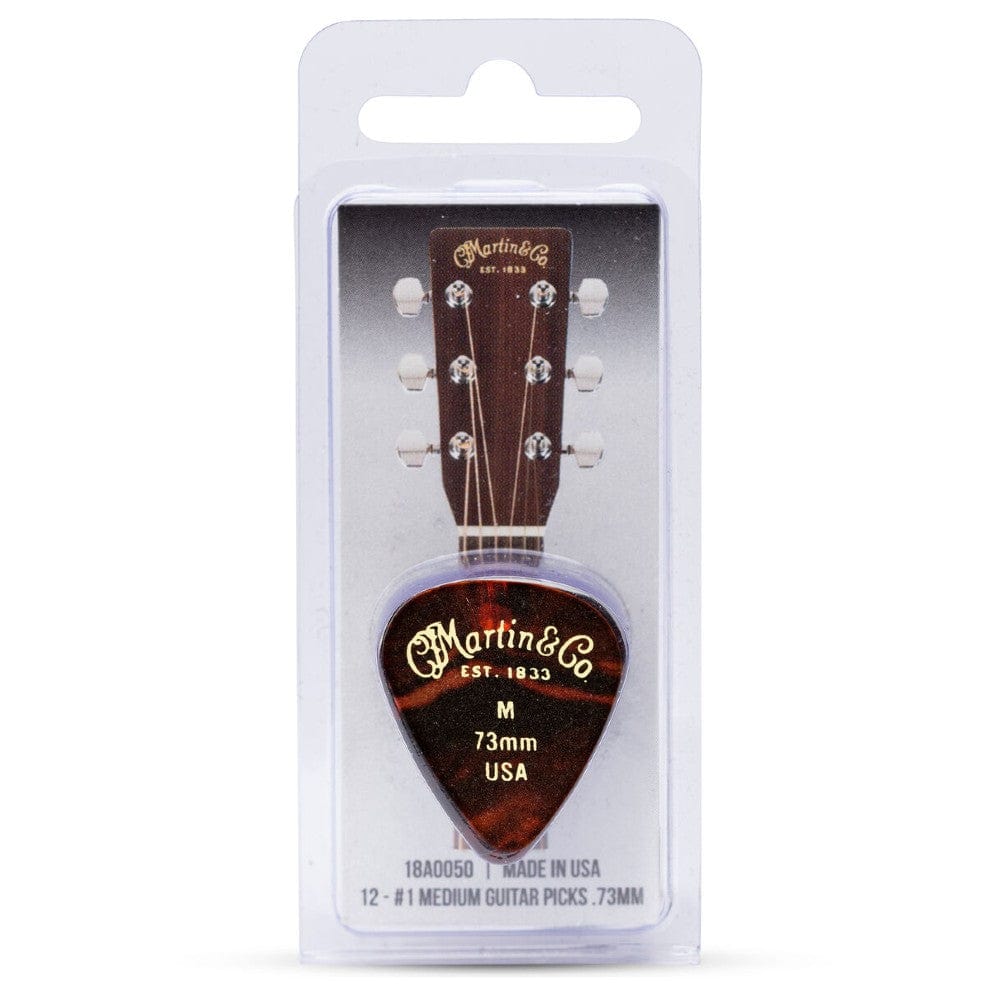 martin picks 0.73mm martin 18a0050 73mm medium guitar picks - pack of 12   
