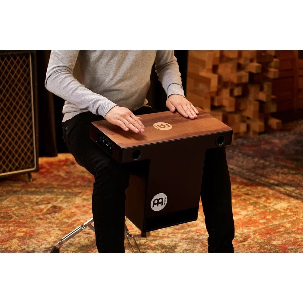 meinl cajons meinl ptopcaj2wn slaptop series turbo cajon with pick-up - walnut