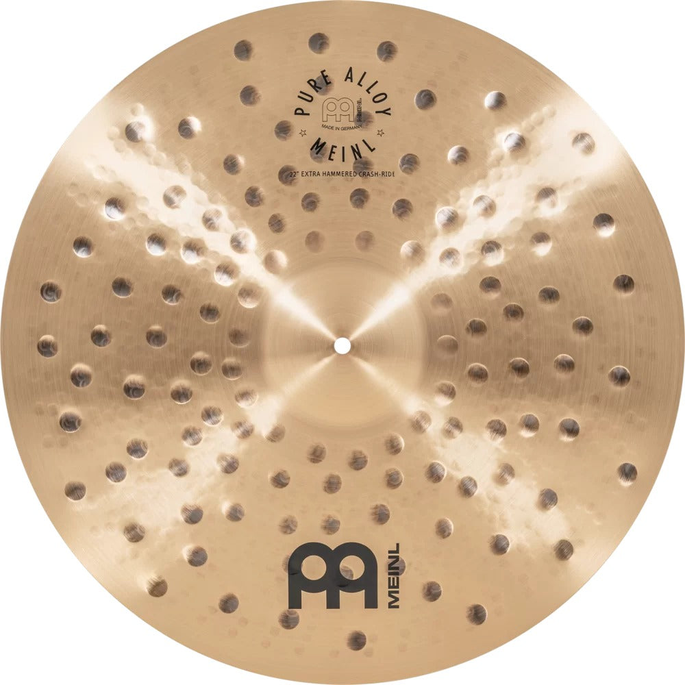 Meinl Crash Ride Cymbals 22 Inch Meinl Pure Alloy Extra Hammered Crash Ride Cymbals