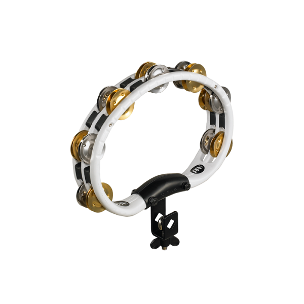 meinl hand percussions meinl tmt2mwh set-up tambourine and dual alloy jingles - white