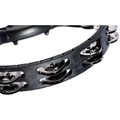 meinl tambourines meinl htmt2bk headliner series mountable stainless steel jingles tambourine - black