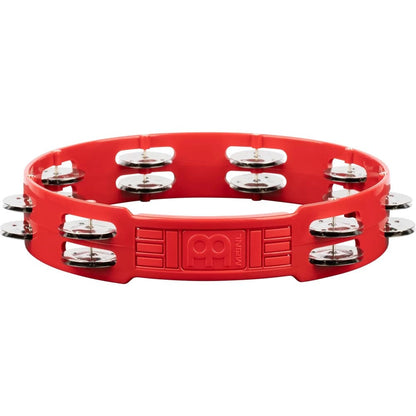 meinl tambourines meinl htt10r 10" headliner series plastic stainless steel jingles 2 rows tambourine - red