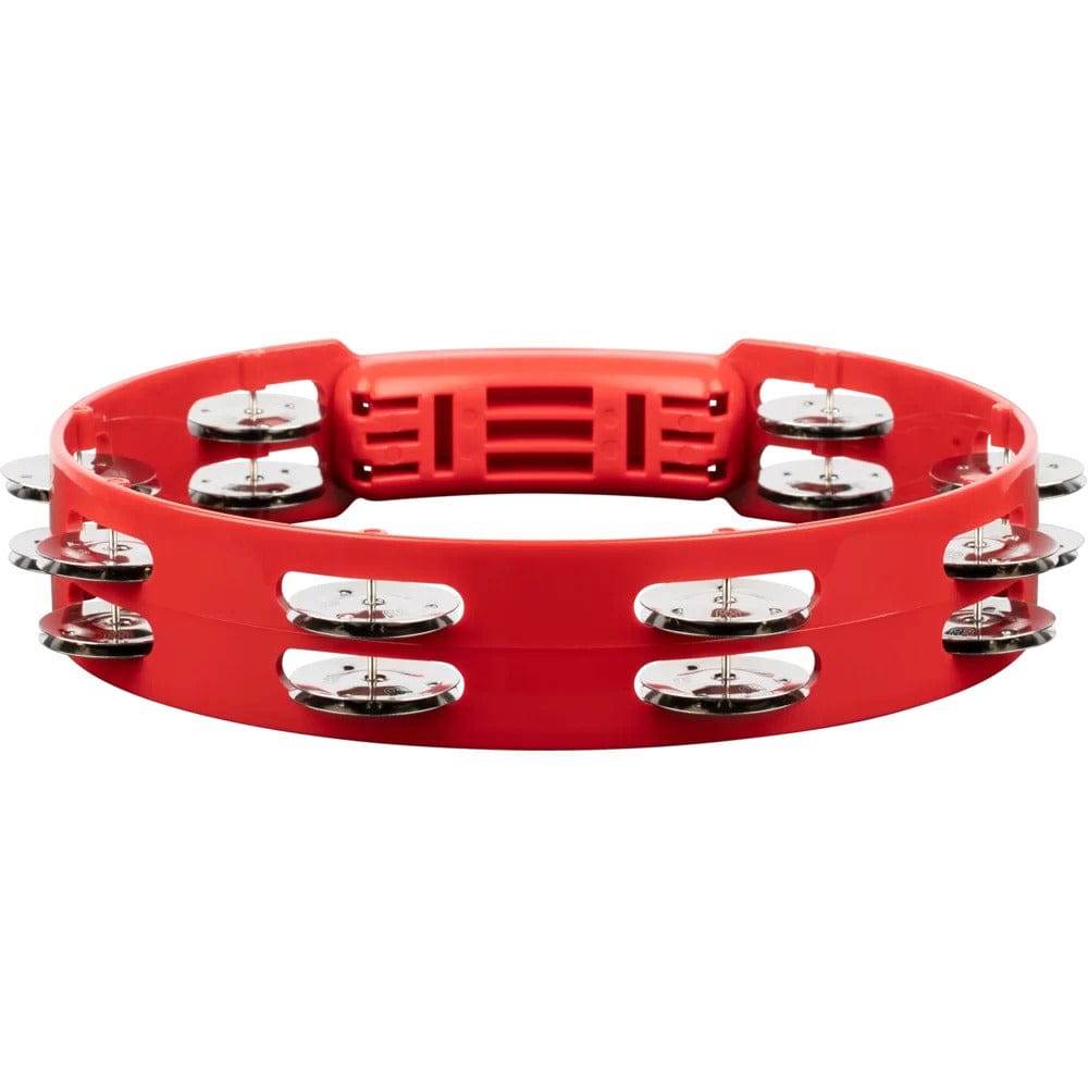 meinl tambourines meinl htt10r 10" headliner series plastic stainless steel jingles 2 rows tambourine - red