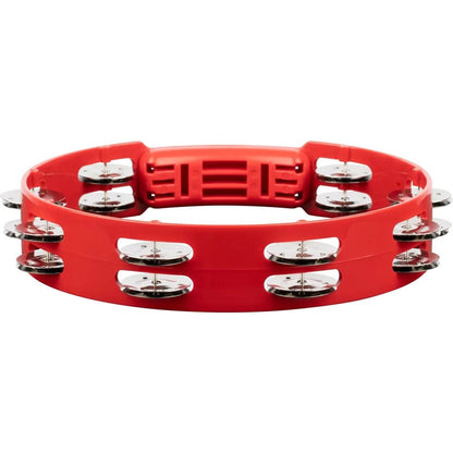 meinl tambourines meinl htt10r 10" headliner series plastic stainless steel jingles 2 rows tambourine - red