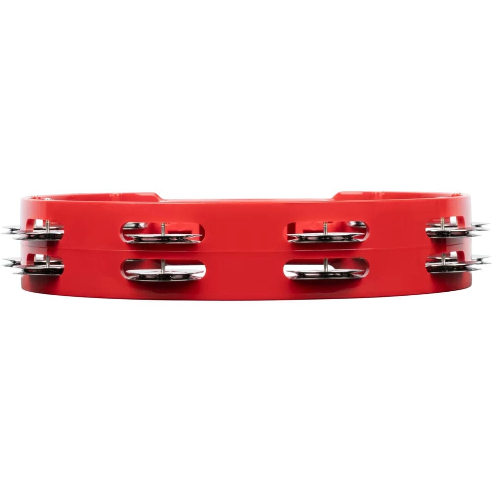 meinl tambourines meinl htt10r 10" headliner series plastic stainless steel jingles 2 rows tambourine - red