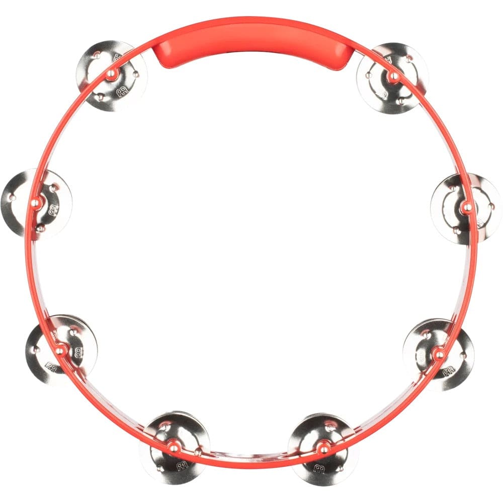 meinl tambourines meinl htt10r 10" headliner series plastic stainless steel jingles 2 rows tambourine - red
