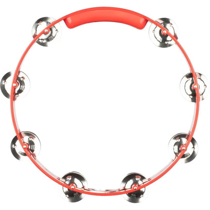 meinl tambourines meinl htt10r 10" headliner series plastic stainless steel jingles 2 rows tambourine - red