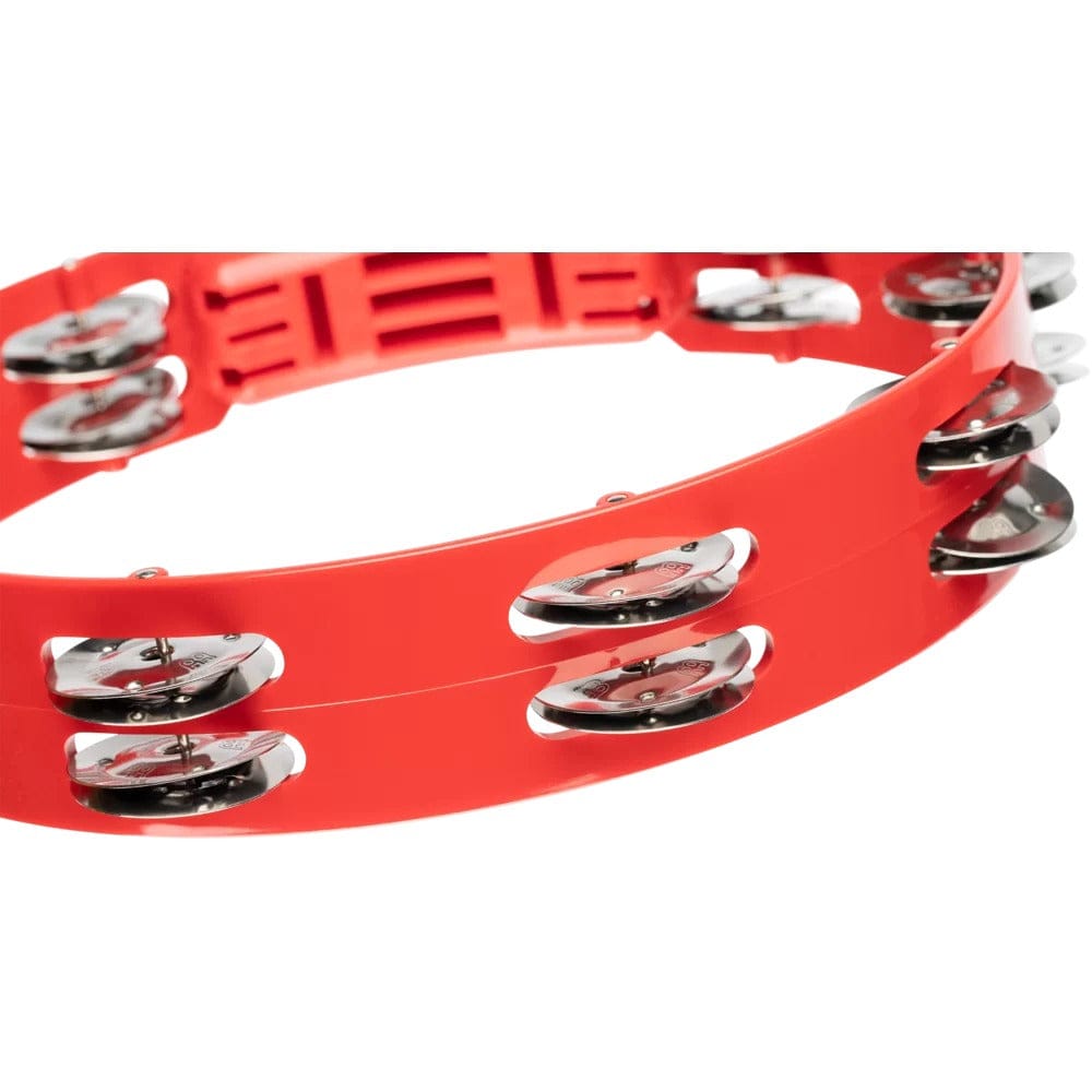 meinl tambourines meinl htt10r 10" headliner series plastic stainless steel jingles 2 rows tambourine - red