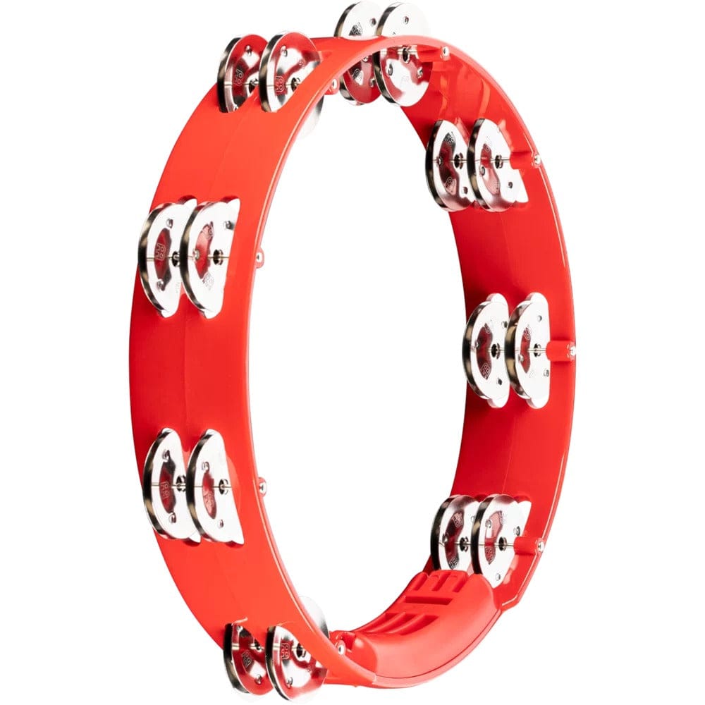meinl tambourines meinl htt10r 10" headliner series plastic stainless steel jingles 2 rows tambourine - red