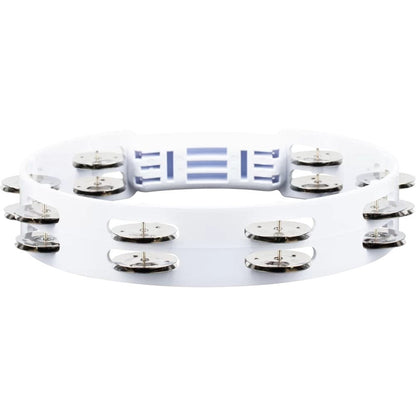 meinl tambourines meinl htt10wh 10" headliner series plastic stainless steel jingles 2 rows tambourine - white