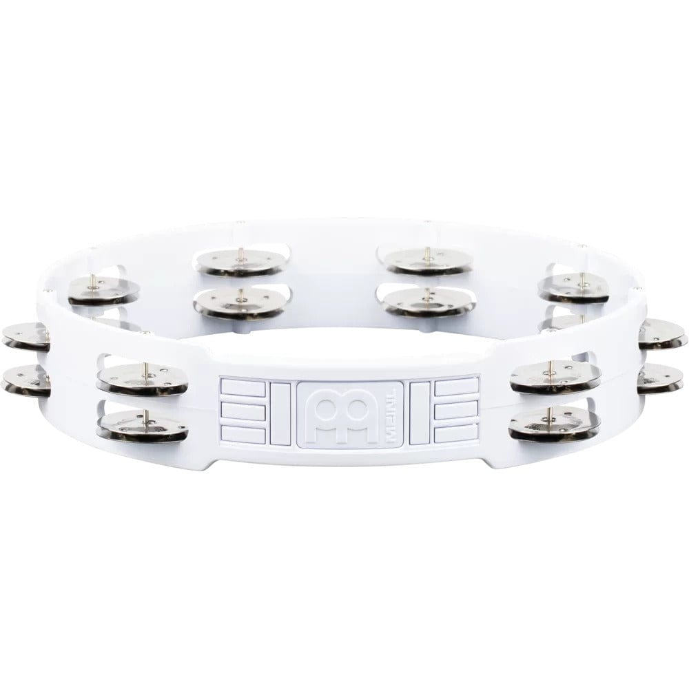 meinl tambourines meinl htt10wh 10" headliner series plastic stainless steel jingles 2 rows tambourine - white