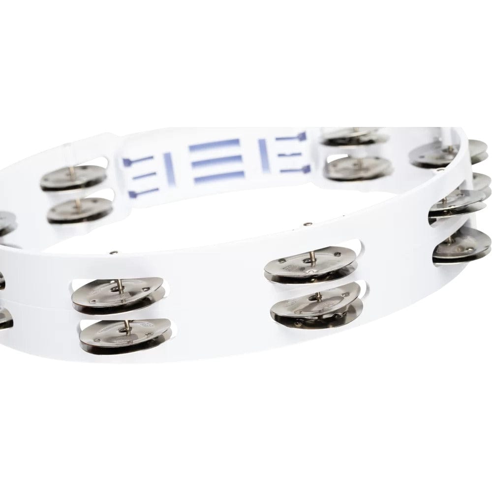 meinl tambourines meinl htt10wh 10" headliner series plastic stainless steel jingles 2 rows tambourine - white