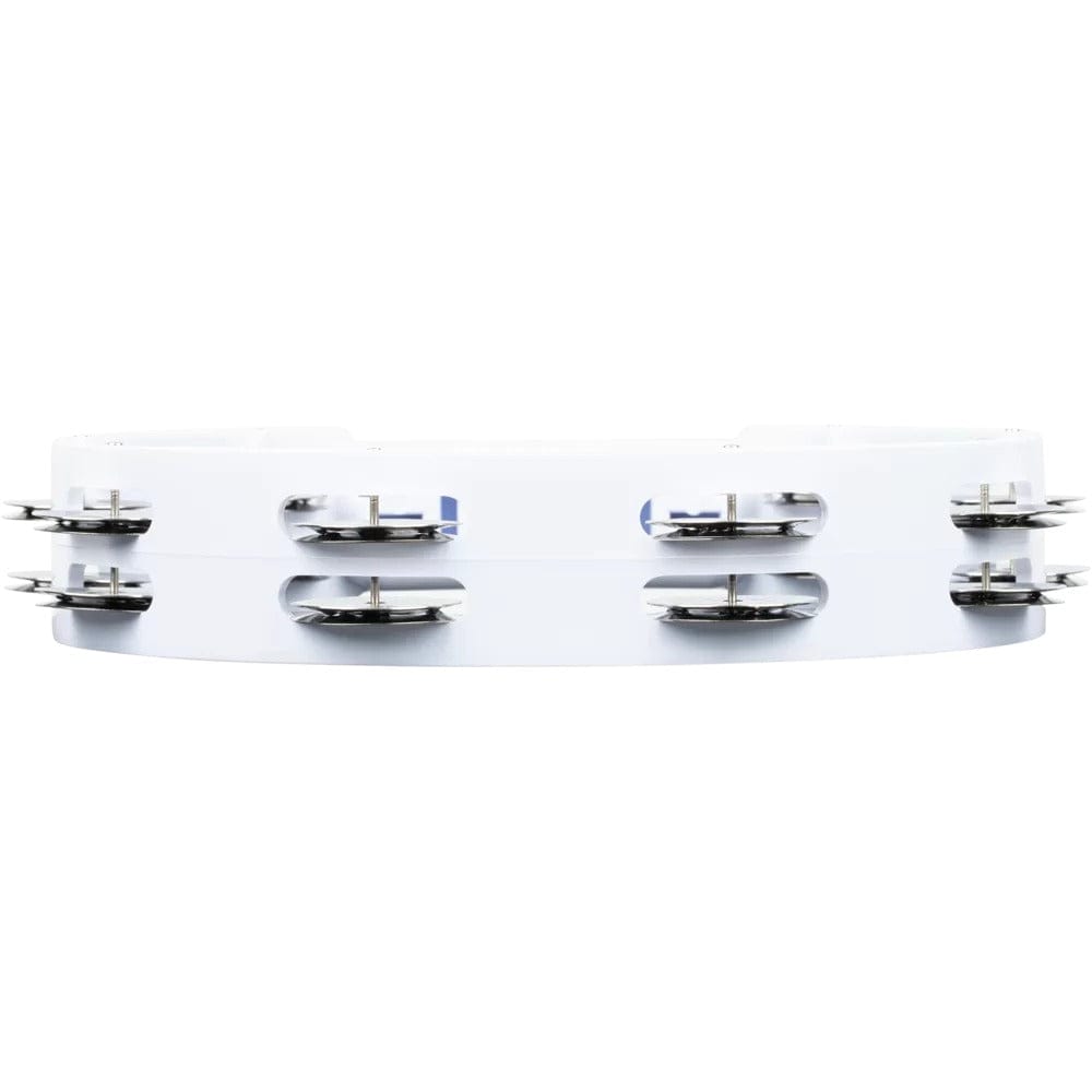 meinl tambourines meinl htt10wh 10" headliner series plastic stainless steel jingles 2 rows tambourine - white