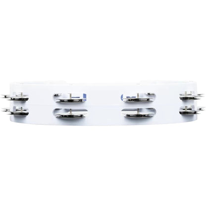 meinl tambourines meinl htt10wh 10" headliner series plastic stainless steel jingles 2 rows tambourine - white