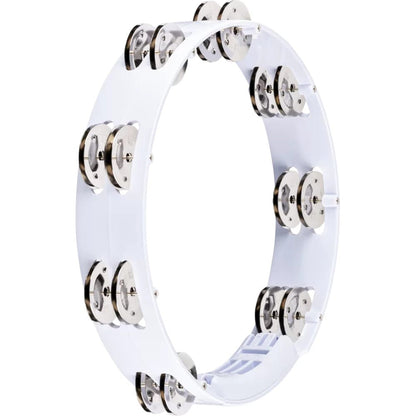 meinl tambourines meinl htt10wh 10" headliner series plastic stainless steel jingles 2 rows tambourine - white