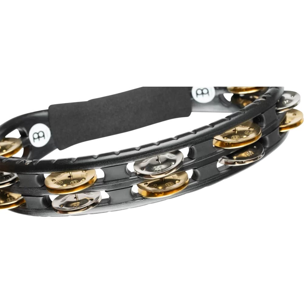 meinl tambourines meinl tmt1m traditional abs series plastic, mixed jingles 2 rows tambourine - black
