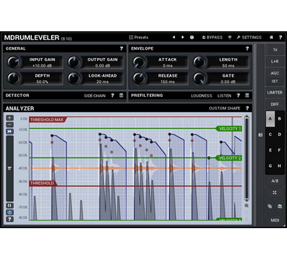 MELDA Virtual Processors MELDA MDrumLeveler Drum Leveling